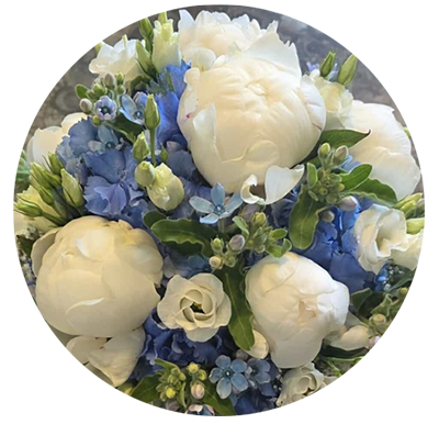 Strauss weiss blau